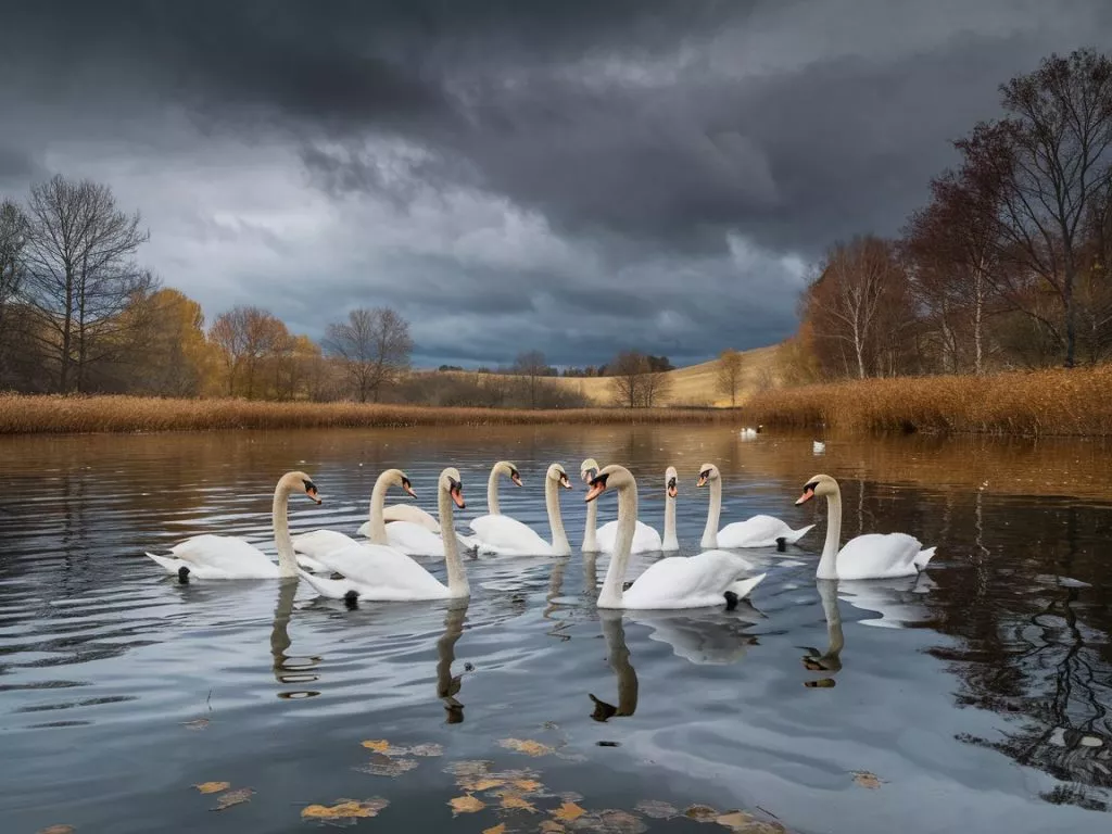 A Photo Of A Group Of Swans Swimming On Zstki5igtn6krvnrmvcdsa Iyikqlywtbkdu5jbmic Ja 1