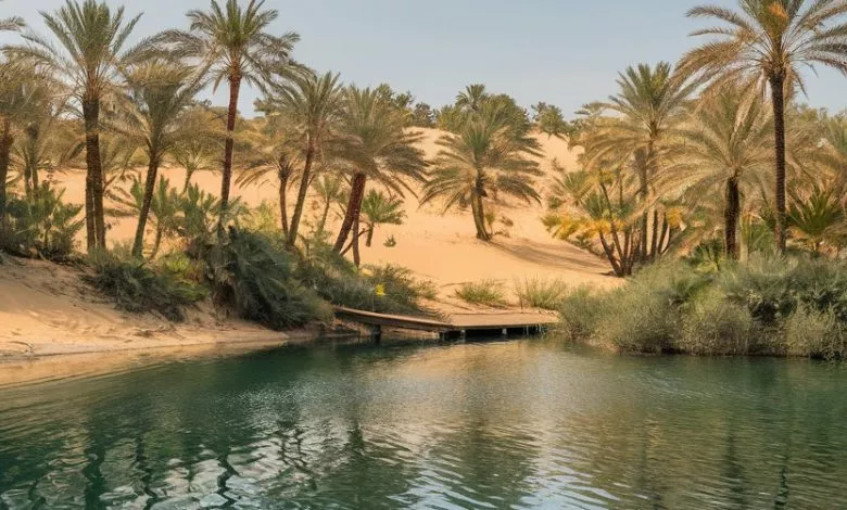 A Photo Of A Lush Oasis With Palm Trees Nivbgihht1apxmjugulkha 6snluyqrx6akryoqivxvg