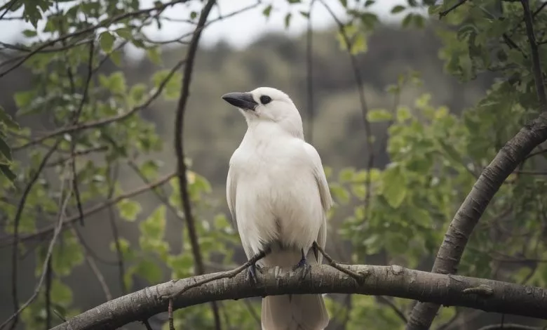 A Photo Of A White Crow Sitting On A Tre Vutxdmbht6ckbpehhrcq5w L30qgfnos0k Y14geq36zg
